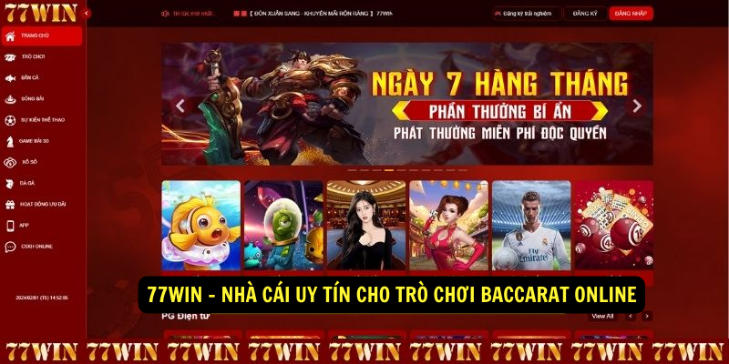 77win - Nhà cái uy tín cho trò chơi Baccarat online
